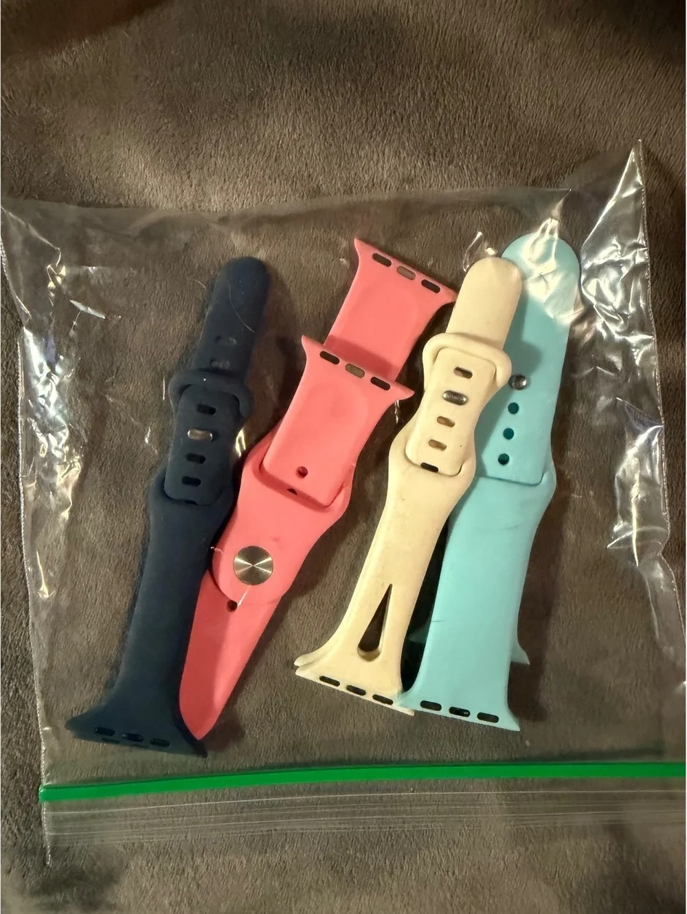 Set of 4 Replacement Silicone Watch Bands in Blue, Pink, Tur
